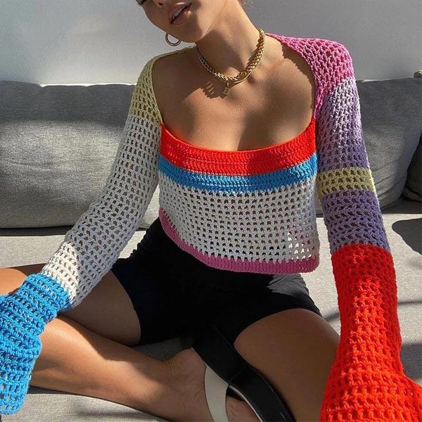 women's sweaters knitted long sleeve crop women beach y2k autumn summer spring patchwork vintage green t shirts fashion, White;black
women's sweaters knitted long sleeve crop women beach y2k autumn summer spring patchwork vintage green t shirts fashion, White;black