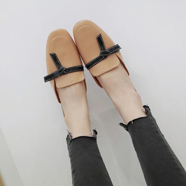 shoes slippers flat slides butterfly-knot square toe mules for women 2021 med low pantofle loafers block cover new basic pu butt, Black 
shoes slippers flat slides butterfly-knot square toe mules for women 2021 med low pantofle loafers block cover new basic pu butt, Black