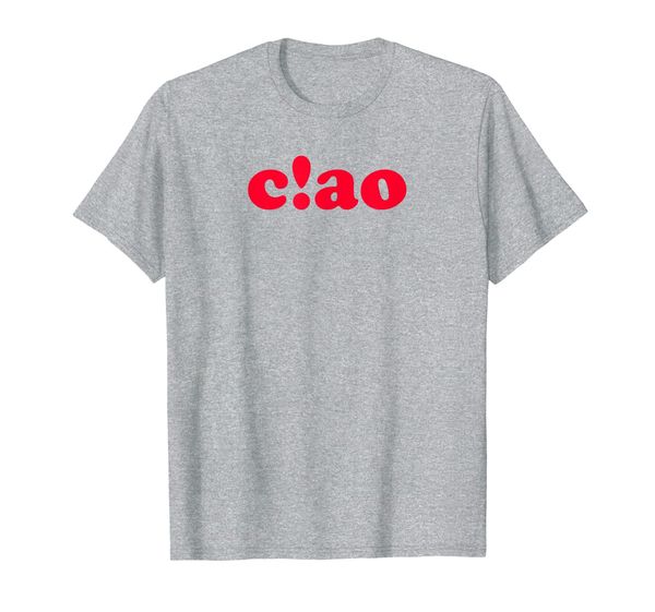 ciao exclamation retro style t-shirt, White;black 
ciao exclamation retro style t-shirt, White;black