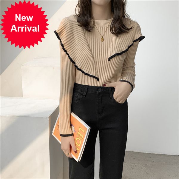 hzirip ol basic bottoming knit sweater 2021 new korean style flounced stitching pullover sweaters slim warm thick knitted, White;black
hzirip ol basic bottoming knit sweater 2021 new korean style flounced stitching pullover sweaters slim warm thick knitted, White;black