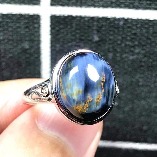 cluster rings natural blue pietersite ring silver sterling for woman man 14x12mm beads namibia energy stone adjustable jewelry, Golden;silver
cluster rings natural blue pietersite ring silver sterling for woman man 14x12mm beads namibia energy stone adjustable jewelry, Golden;silver