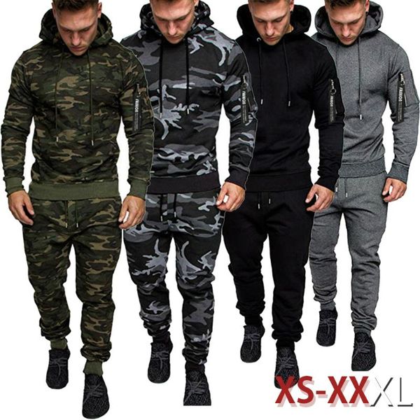 men's tracksuits sports suit camouflage sportswear hoodie sweatpants autumn tracksuit men, Gray
men's tracksuits sports suit camouflage sportswear hoodie sweatpants autumn tracksuit men, Gray