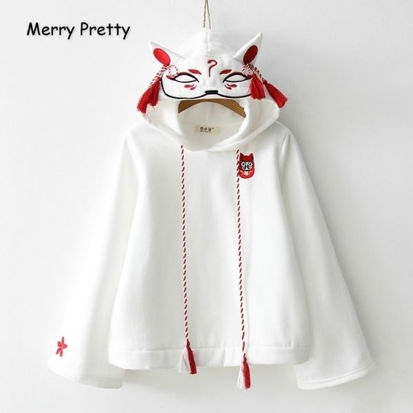 merry pretty women harajuku embroidery hooded sweatshirts long sleeve black white drawstring hoodies sweet girls' pullovers 201201
merry pretty women harajuku embroidery hooded sweatshirts long sleeve black white drawstring hoodies sweet girls' pullovers 201201