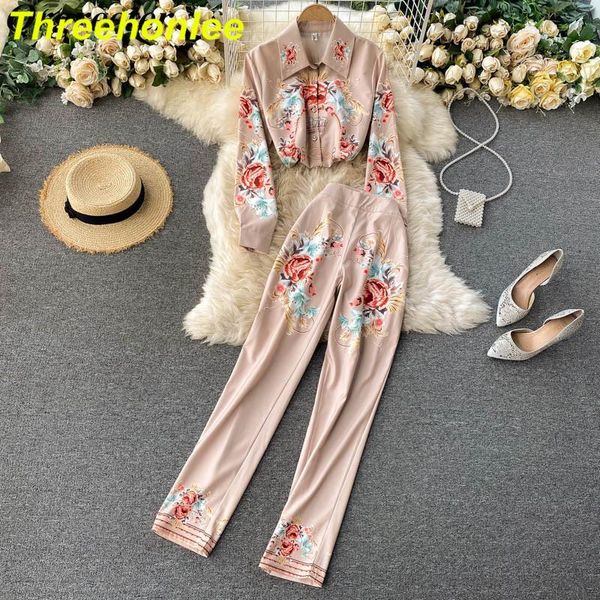 2021 design retro pattern printed shirt pants two piece set women elegant office ladies casual print trousers set, White
2021 design retro pattern printed shirt pants two piece set women elegant office ladies casual print trousers set, White