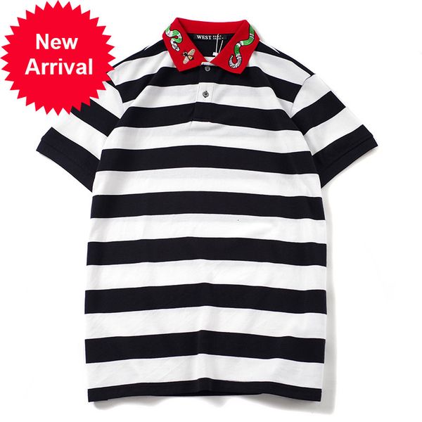 2021 Summer Bee Top Striped-edge Male Shirt Fashion Mark Short Waist Turndown Collar Poles B305 21wp, White;black
2021 Summer Bee Top Striped-edge Male Shirt Fashion Mark Short Waist Turndown Collar Poles B305 21wp, White;black