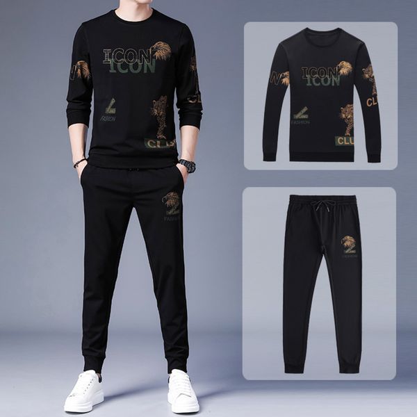 new spring and autumn long sve round neck sweater sports two-piece casual men's suit 8953, Gray
new spring and autumn long sve round neck sweater sports two-piece casual men's suit 8953, Gray