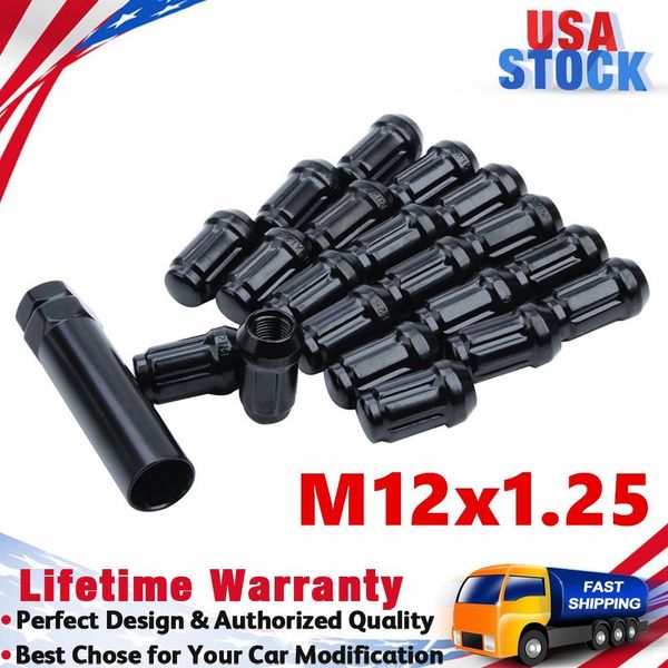 20pcs 12x1.25 wheel lug nuts + 1 lock key for subaru sti brz fr-s 350z