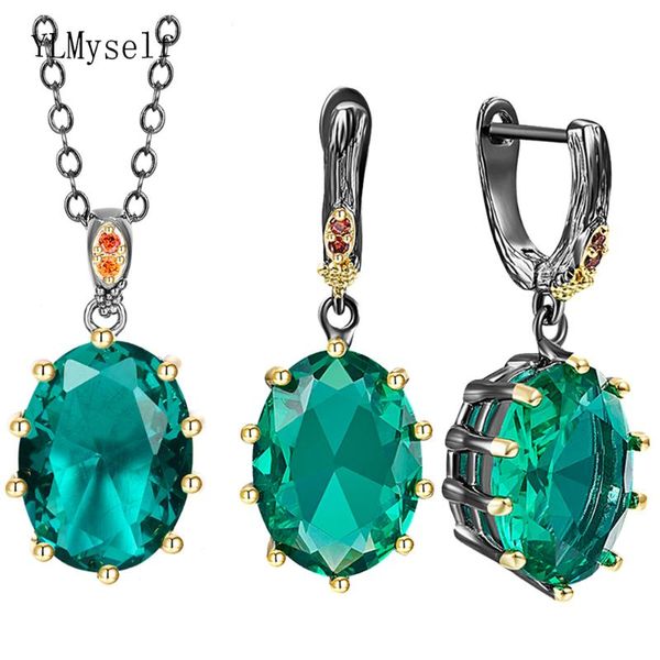 earrings & necklace 2pcs sets necklace/earrings with big oval green zircon gun black+gold 2 tone plating trendy charming jewelry for women, Silver
earrings & necklace 2pcs sets necklace/earrings with big oval green zircon gun black+gold 2 tone plating trendy charming jewelry for women, Silver
