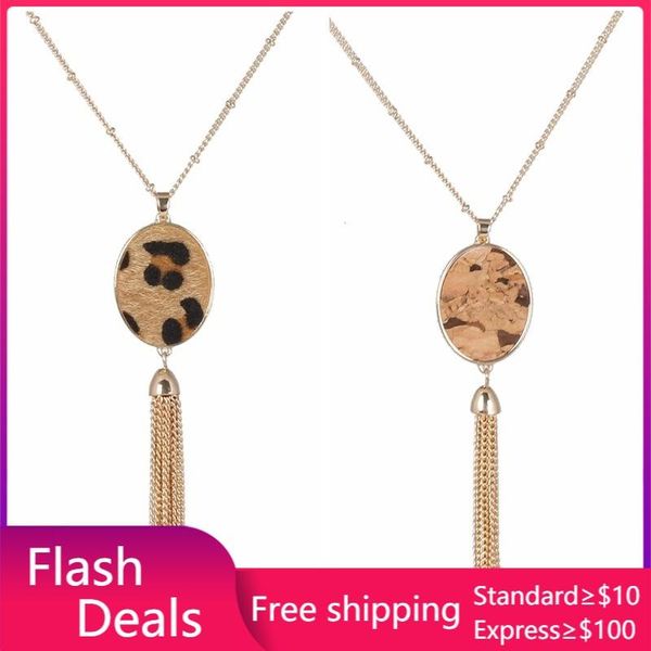 pendant necklaces leopard print oval necklace gold links tassels long chain wood grain designer brand jewelry, Silver
pendant necklaces leopard print oval necklace gold links tassels long chain wood grain designer brand jewelry, Silver
