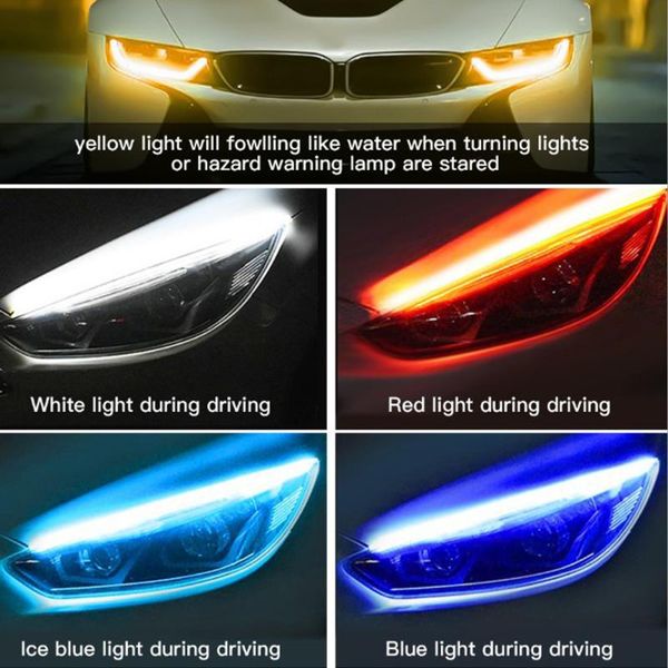 2x ultrafine cars drl led daytime running lights white sequential flowing turn signal yellow guide strip for headlight assembly
2x ultrafine cars drl led daytime running lights white sequential flowing turn signal yellow guide strip for headlight assembly