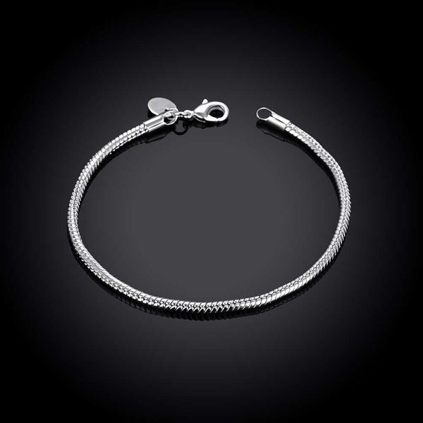 2021 fashion jewelry 925 silver plated bracelets 3mm smooth snake chain bracelet charms men's bracelet jewelry new, Black
2021 fashion jewelry 925 silver plated bracelets 3mm smooth snake chain bracelet charms men's bracelet jewelry new, Black