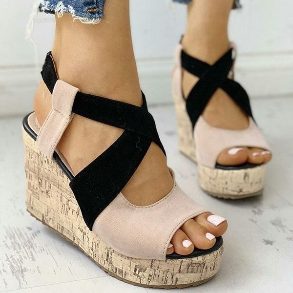 sandals summer platform women peep toe high wedges heel ankle sandalia fish mouth shoes leather gladiator, Black
sandals summer platform women peep toe high wedges heel ankle sandalia fish mouth shoes leather gladiator, Black