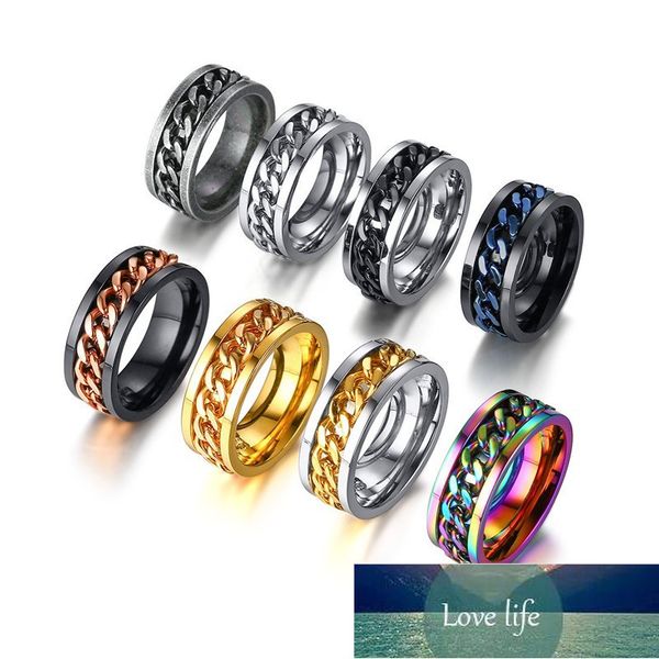 zorcvens new 8 colors rotatable chain men rings stainless steel stress jewelry punk vintage wedding ring for man factory price expert design, Silver
zorcvens new 8 colors rotatable chain men rings stainless steel stress jewelry punk vintage wedding ring for man factory price expert design, Silver