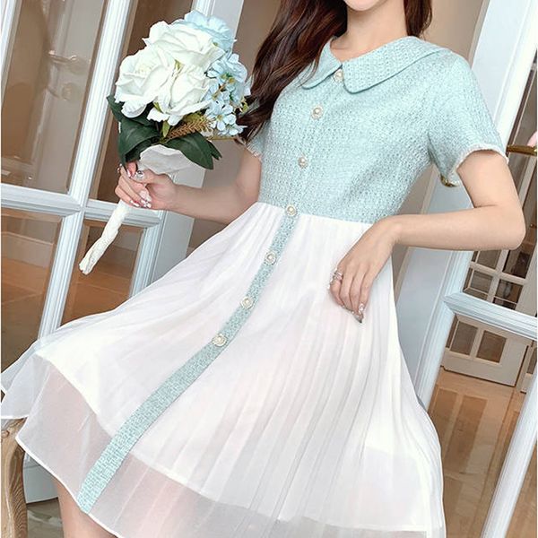 2021 Chiffon Women Short Sleeve Dresses Lady Botton Vestidos Female Peter Pan Collar Casual Patchwork Summer Dress, Black;gray
2021 Chiffon Women Short Sleeve Dresses Lady Botton Vestidos Female Peter Pan Collar Casual Patchwork Summer Dress, Black;gray