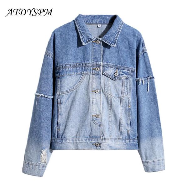 women's jackets vintage women jacket 2021 harajuku holes denim washed blue jeans coat female turn-down collar long sleeve outwear, Black;brown
women's jackets vintage women jacket 2021 harajuku holes denim washed blue jeans coat female turn-down collar long sleeve outwear, Black;brown