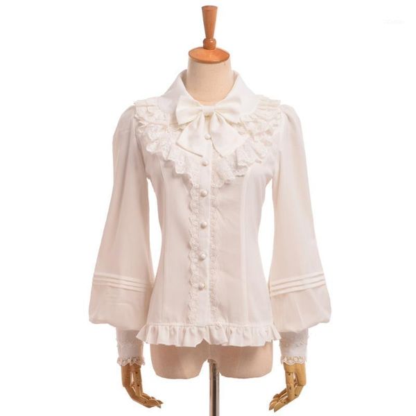 women's blouses & shirts medieval women victorian lace blouse sweet vintage lolita chiffon vestido bow shirt with, White
women's blouses & shirts medieval women victorian lace blouse sweet vintage lolita chiffon vestido bow shirt with, White