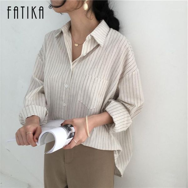 fatika striped long sleeve blouse pockets turn-down collar blouses loose office lady 2021 spring autumn slale women's & shirts, White
fatika striped long sleeve blouse pockets turn-down collar blouses loose office lady 2021 spring autumn slale women's & shirts, White