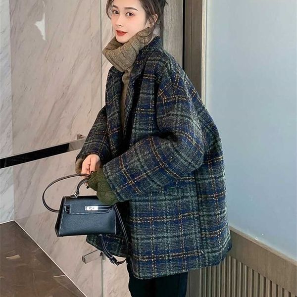 plus size women's autumn and winter fried street fashion age reduction temperament plaid woolen coat woolen coat western style 210930, Black
plus size women's autumn and winter fried street fashion age reduction temperament plaid woolen coat woolen coat western style 210930, Black