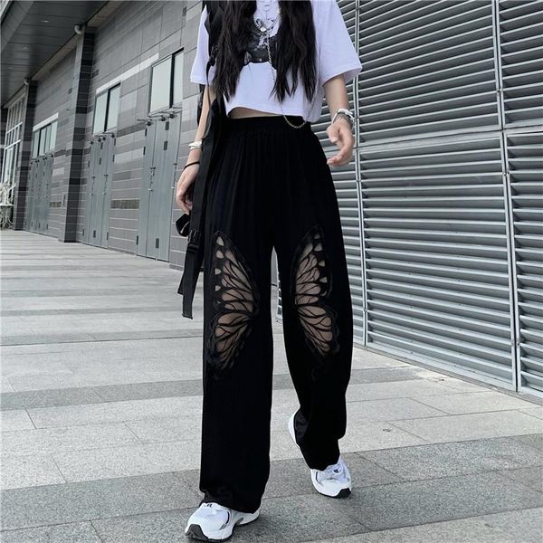 women's pants & capris 2021 spring and autumn high elastic waist black hollow butterfly print long harem loose women fashion casual, Black;white
women's pants & capris 2021 spring and autumn high elastic waist black hollow butterfly print long harem loose women fashion casual, Black;white