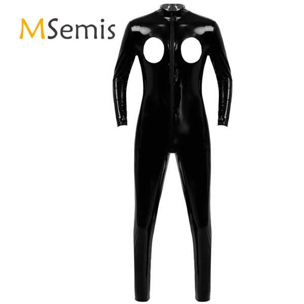 mens lingerie patent leather open breast zipper bodysuit wet look high neck long sleeve leotard bodycon jumpsuits
mens lingerie patent leather open breast zipper bodysuit wet look high neck long sleeve leotard bodycon jumpsuits
