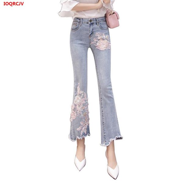 women's pants & capris jeans 2021 spring autumn fashion high waist embroidered denim women beading flared cowboy trousers w1821, Black;white
women's pants & capris jeans 2021 spring autumn fashion high waist embroidered denim women beading flared cowboy trousers w1821, Black;white