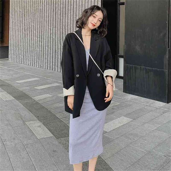 stylish loose ladies blazer spring casual plus size double-breasted women's jacket elegant small suit female 210527, White;black
stylish loose ladies blazer spring casual plus size double-breasted women's jacket elegant small suit female 210527, White;black