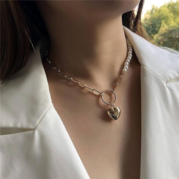 pendant necklaces vintage pearl heart choker necklace for women wedding party hip hop link chain jewelry gifts, Silver
pendant necklaces vintage pearl heart choker necklace for women wedding party hip hop link chain jewelry gifts, Silver