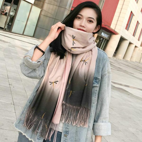 scarves 2021 autumn and winter gradient printing cashmere scarf korean color matching dragonfly warm shawl, Blue;gray
scarves 2021 autumn and winter gradient printing cashmere scarf korean color matching dragonfly warm shawl, Blue;gray
