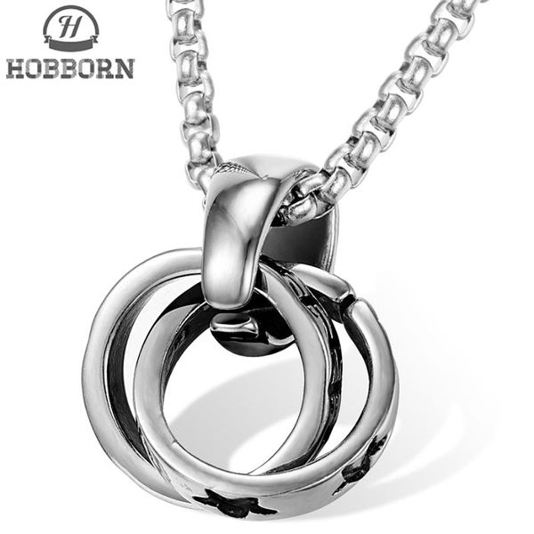 pendant necklaces hobborn hiphop double cirque pendent women 316l stainless steel pentagram pattern necklace party pendents jewelry gift, Silver
pendant necklaces hobborn hiphop double cirque pendent women 316l stainless steel pentagram pattern necklace party pendents jewelry gift, Silver
