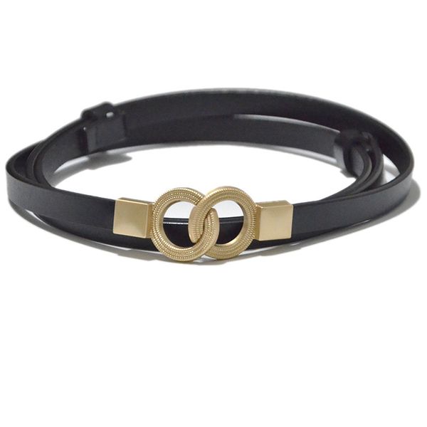 the new women's genuine leather belt is versatile with double ring buckle and thin leather belt, Black;brown
the new women's genuine leather belt is versatile with double ring buckle and thin leather belt, Black;brown