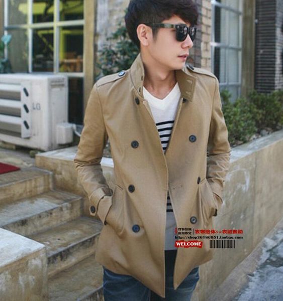 men's trench coats s--xxxl 2021 spring/autumn male fashion shoulder sleeve loops belt double-breasted, Tan;black
men's trench coats s--xxxl 2021 spring/autumn male fashion shoulder sleeve loops belt double-breasted, Tan;black
