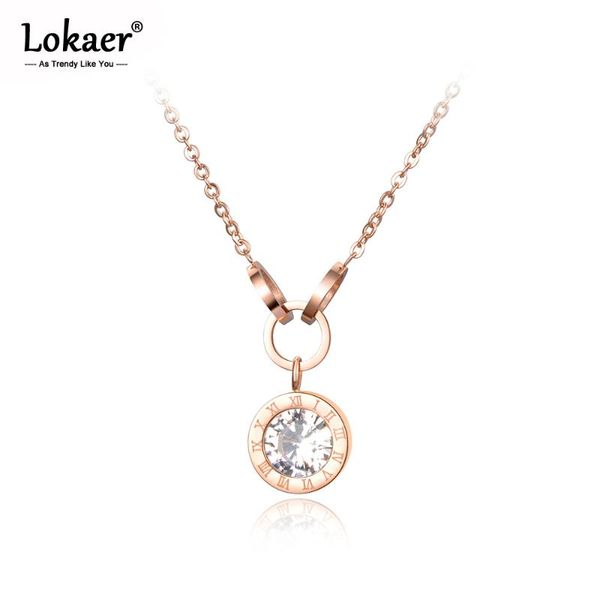 pendant necklaces lokaer stainless steel necklace zircon rose gold color roma numbers cross circles n18076, Silver
pendant necklaces lokaer stainless steel necklace zircon rose gold color roma numbers cross circles n18076, Silver