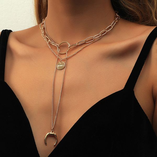 selling jewelry 2021 new multi-layer pendant necklace ring star moon pendant, Silver
selling jewelry 2021 new multi-layer pendant necklace ring star moon pendant, Silver