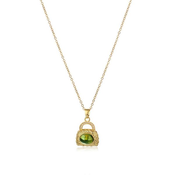 pendant necklaces recommend jewelry gift korean titanium steel green crystal micro inlaid zircon clavicle creative women for girls, Silver
pendant necklaces recommend jewelry gift korean titanium steel green crystal micro inlaid zircon clavicle creative women for girls, Silver