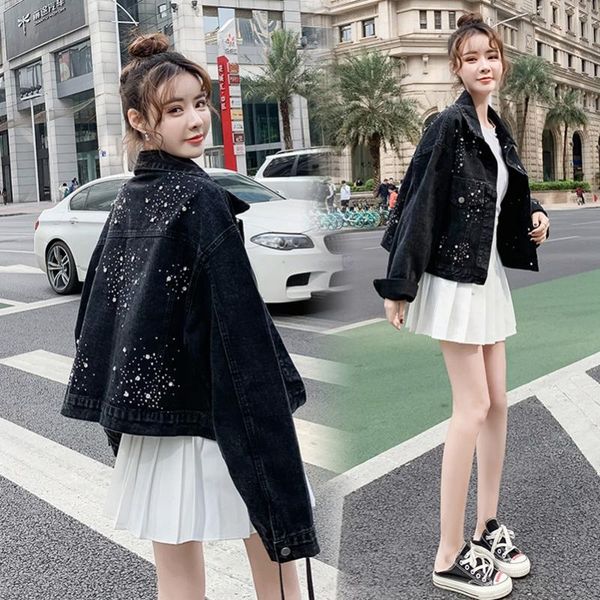 women's jackets sexemara fashion the loose wild heavy industry diamond wash denim jacket, Black;brown
women's jackets sexemara fashion the loose wild heavy industry diamond wash denim jacket, Black;brown