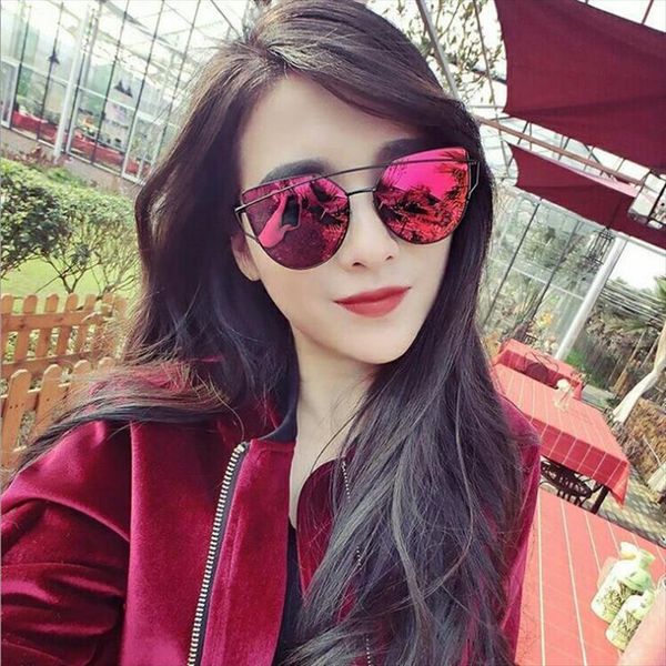fashion brand cat eye sunglasses women twin beams sun glasses retro coating mirror, White;black
fashion brand cat eye sunglasses women twin beams sun glasses retro coating mirror, White;black