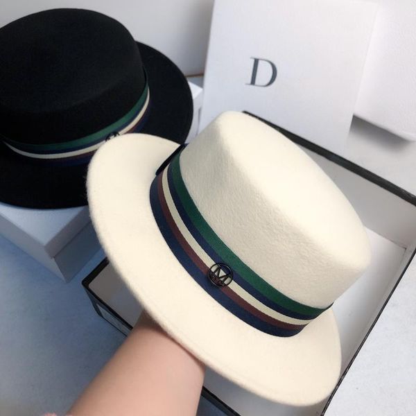 wide brim hats brand flat hat autumn and winter wool french simple striped cap belt men women all match jazz, Blue;gray
wide brim hats brand flat hat autumn and winter wool french simple striped cap belt men women all match jazz, Blue;gray