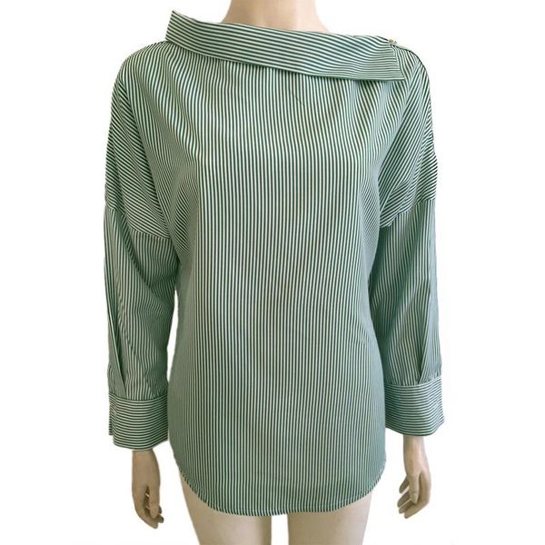 women's blouses & shirts women oblique skew neck loose stripes blouse office lady work long sleeve shirt womens blue grey rose top, White
women's blouses & shirts women oblique skew neck loose stripes blouse office lady work long sleeve shirt womens blue grey rose top, White