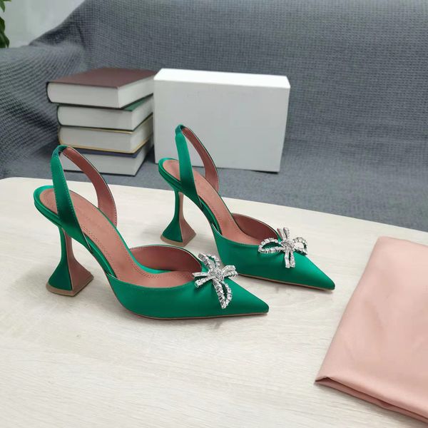 green shoes amina satin rosie pointed toe slingback muaddi pumps crystal bow, Black
green shoes amina satin rosie pointed toe slingback muaddi pumps crystal bow, Black