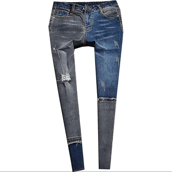 women's jeans european station 2021 autumn female fashion personality patchwork holes slim pencil feet pants, Blue
women's jeans european station 2021 autumn female fashion personality patchwork holes slim pencil feet pants, Blue