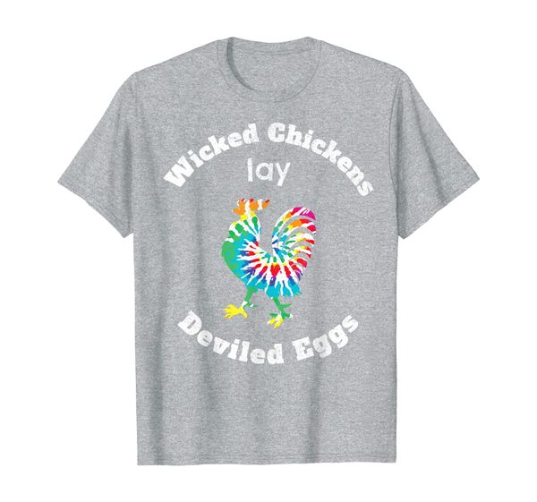 wicked chickens lay deviled eggs funny farmer garden chicks t-shirt, White;black