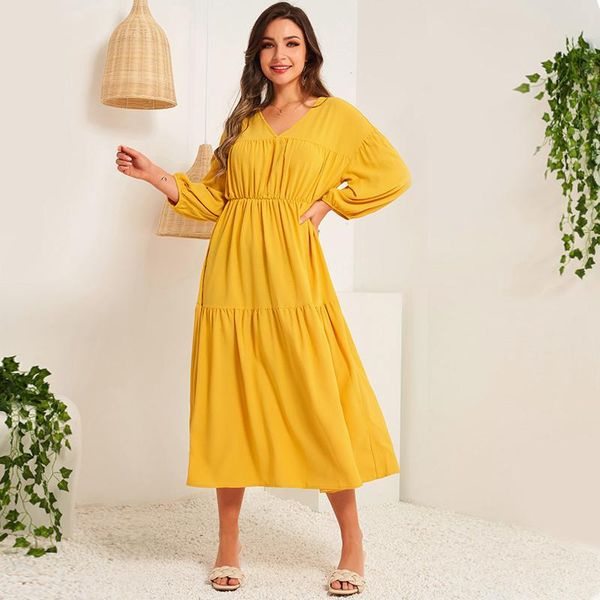 casual dresses yellow shoulder strap pleated women's midi skirt, v-neck, pleated, elegant, lantern, 2021 sleeve, summer collection 3 /, Black;gray
casual dresses yellow shoulder strap pleated women's midi skirt, v-neck, pleated, elegant, lantern, 2021 sleeve, summer collection 3 /, Black;gray