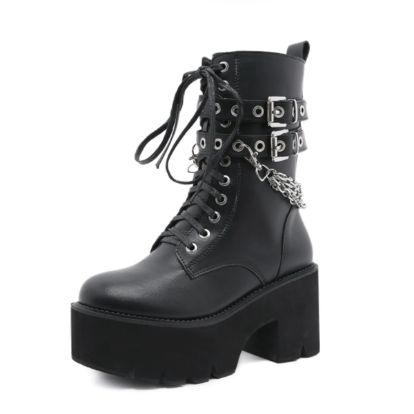 boots 2021 autumn and winter women's thick heel side zipper bottom fashion rivet belt buckle, Black
boots 2021 autumn and winter women's thick heel side zipper bottom fashion rivet belt buckle, Black