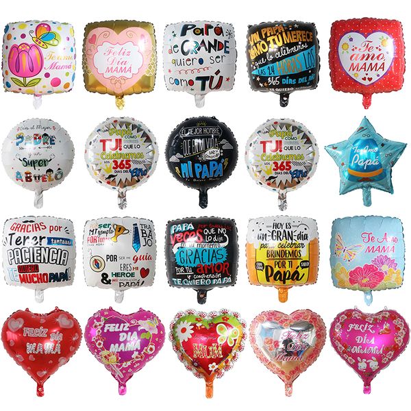 50pcs 18inch spanish happy fathers & mothers day helium balloon feliz dia er papa mama balloons father party decoration
50pcs 18inch spanish happy fathers & mothers day helium balloon feliz dia er papa mama balloons father party decoration