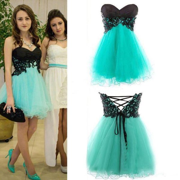 party dresses cocktail girls' vestidos de fiesta sweetheart applique homecoming lace up back special occasion wear, White;black
party dresses cocktail girls' vestidos de fiesta sweetheart applique homecoming lace up back special occasion wear, White;black