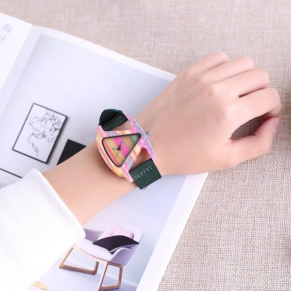 wristwatches women wood watches unique colorful wooden triangle hollow quartz wristwatch lady elegant fashion genuine leather bayan kol saat, Slivery;brown
wristwatches women wood watches unique colorful wooden triangle hollow quartz wristwatch lady elegant fashion genuine leather bayan kol saat, Slivery;brown