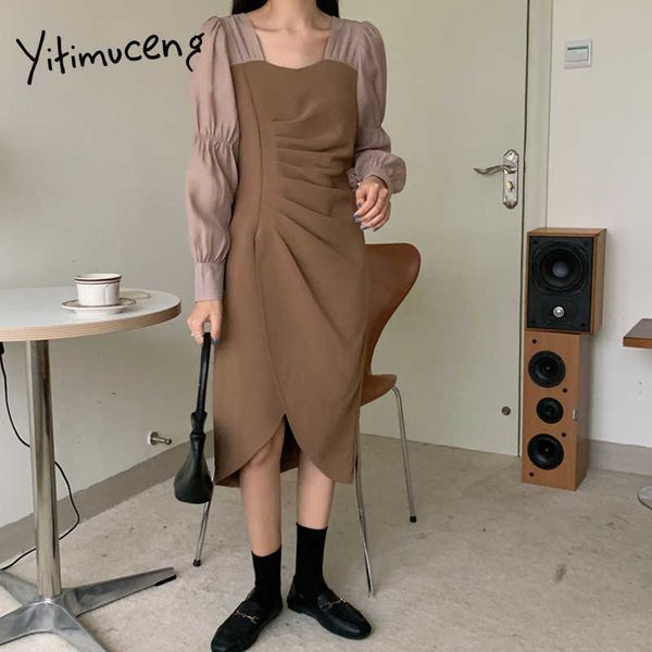 yitimuceng irregular dresses for women fashion high waist folds elegant long dress puff sleeve black khaki sundress spring 210601, Black;gray
yitimuceng irregular dresses for women fashion high waist folds elegant long dress puff sleeve black khaki sundress spring 210601, Black;gray