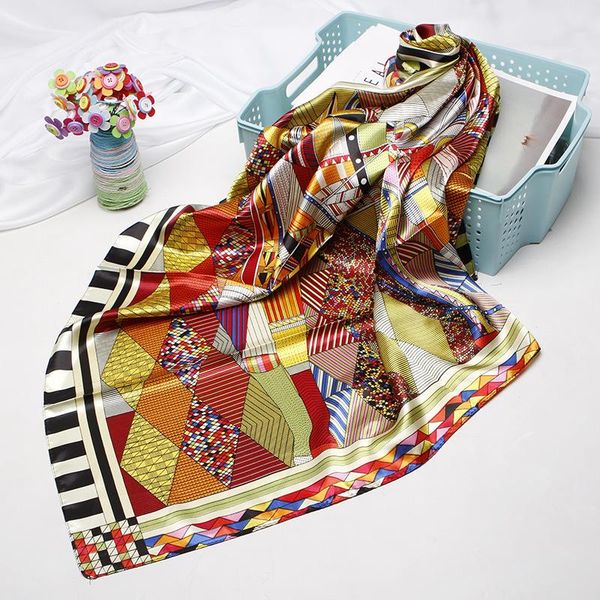scarves square women chain print sunscreen silk scarf female satin long dual-use shawl beach towel box trojan, Blue;gray
scarves square women chain print sunscreen silk scarf female satin long dual-use shawl beach towel box trojan, Blue;gray
