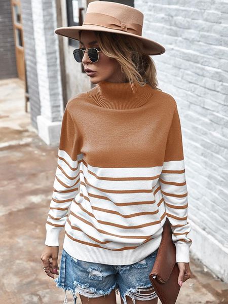 women's sweaters yatrendy women sweater turtleneck striped pullovers 2021 autumn winter loose full sleeve knitted regular casual, White;black
women's sweaters yatrendy women sweater turtleneck striped pullovers 2021 autumn winter loose full sleeve knitted regular casual, White;black