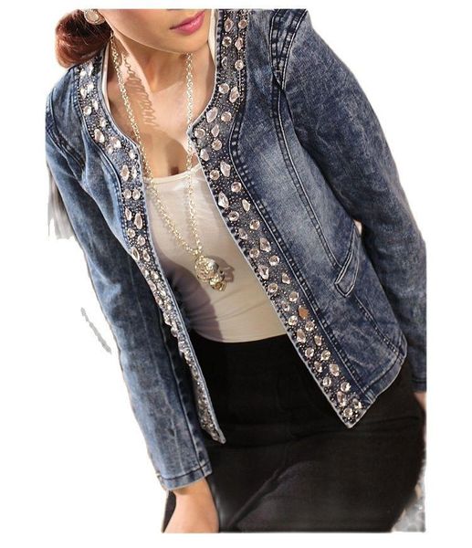 women's jackets arrival spring antumn denim vintage diamonds casual coat 4xl jacket for outerwear jeans 2021, Black;brown
women's jackets arrival spring antumn denim vintage diamonds casual coat 4xl jacket for outerwear jeans 2021, Black;brown